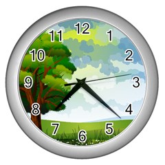 Landscape Nature Natural Sky Wall Clock (silver) by Sudhe