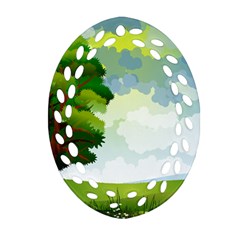 Landscape Nature Natural Sky Ornament (oval Filigree) by Sudhe