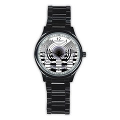 Glass Illustration Technology Stainless Steel Round Watch by Sudhe