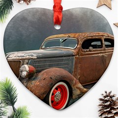 Auto Old Car Automotive Retro Ornament (heart) by Sudhe