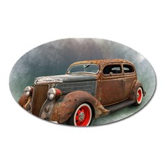 Auto Old Car Automotive Retro Oval Magnet by Sudhe