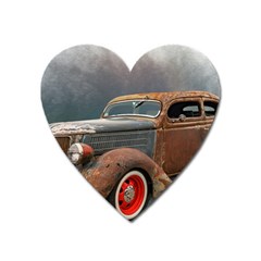 Auto Old Car Automotive Retro Heart Magnet by Sudhe