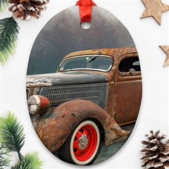 Auto Old Car Automotive Retro Oval Ornament (two Sides) by Sudhe