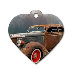 Auto Old Car Automotive Retro Dog Tag Heart (one Side) by Sudhe