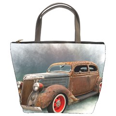 Auto Old Car Automotive Retro Bucket Bag by Sudhe