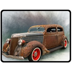 Auto Old Car Automotive Retro Fleece Blanket (large)  by Sudhe