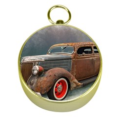 Auto Old Car Automotive Retro Gold Compasses by Sudhe