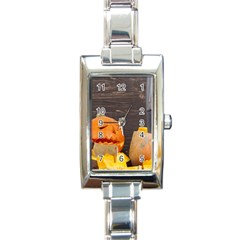 Old Crumpled Pumpkin Rectangle Italian Charm Watch by rsooll