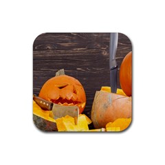 Old Crumpled Pumpkin Rubber Coaster (square) 