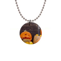 Old Crumpled Pumpkin 1  Button Necklace by rsooll