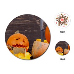 Old Crumpled Pumpkin Playing Cards (round)