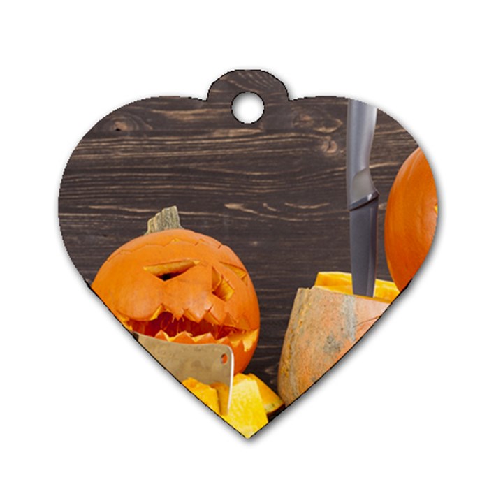 Old crumpled pumpkin Dog Tag Heart (Two Sides)