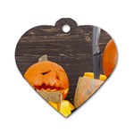 Old crumpled pumpkin Dog Tag Heart (Two Sides) Back