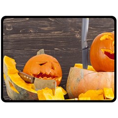 Old Crumpled Pumpkin Fleece Blanket (large)  by rsooll