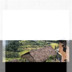 Rock Scenery The H Mong People Home Rectangular Jigsaw Puzzl by Sudhe