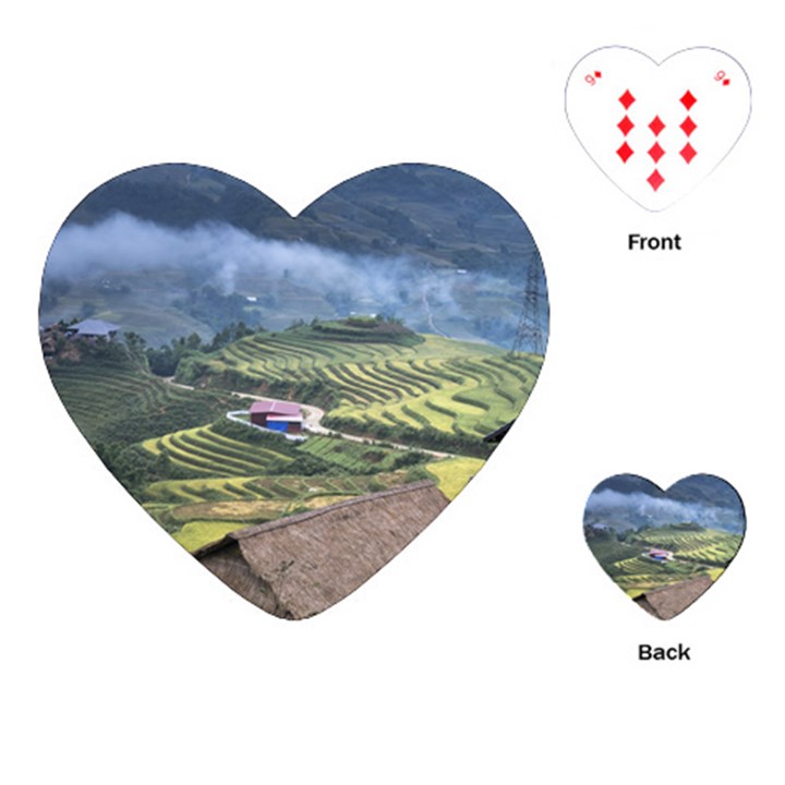 Rock Scenery The H Mong People Home Playing Cards (Heart)