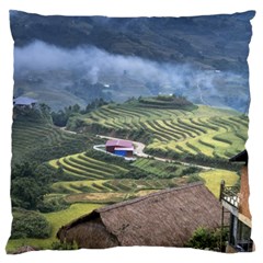 Rock Scenery The H Mong People Home Large Flano Cushion Case (one Side) by Sudhe