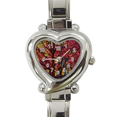 Autumn Colorful Nature Trees Heart Italian Charm Watch by Sudhe