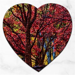 Autumn Colorful Nature Trees Jigsaw Puzzle (heart) by Sudhe