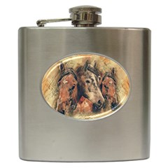 Head Horse Animal Vintage Hip Flask (6 Oz) by Sudhe