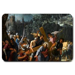 Christ On The Road To Calvary Large Doormat  by ArtworkByPatrick