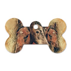 Head Horse Animal Vintage Dog Tag Bone (two Sides) by Sudhe