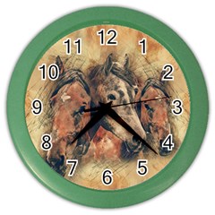 Head Horse Animal Vintage Color Wall Clock by Sudhe