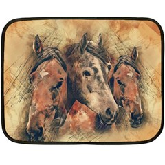 Head Horse Animal Vintage Double Sided Fleece Blanket (mini)  by Sudhe