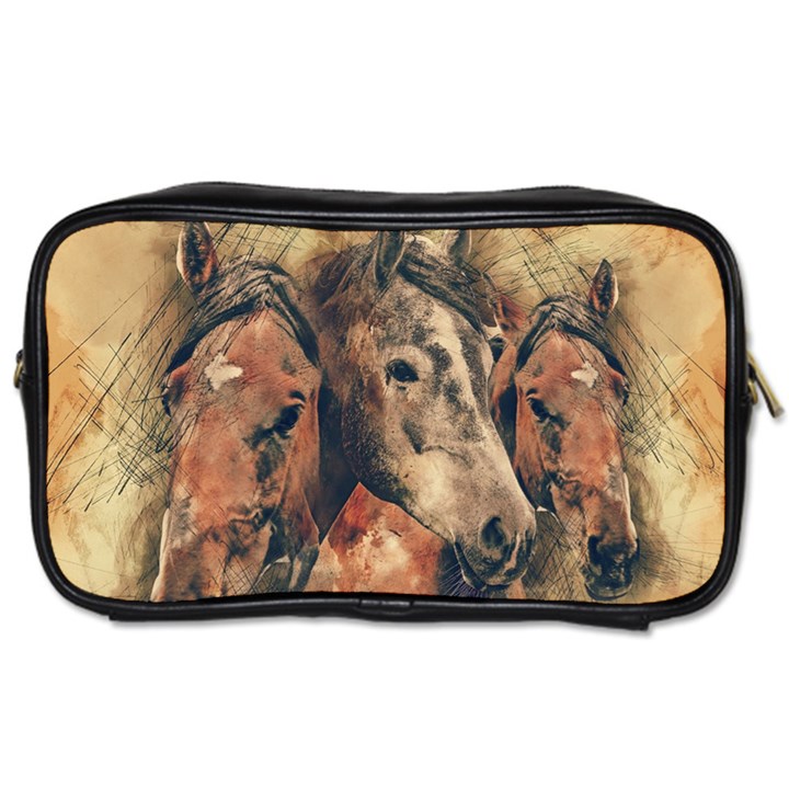 Head Horse Animal Vintage Toiletries Bag (Two Sides)