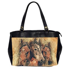 Head Horse Animal Vintage Oversize Office Handbag (2 Sides) by Sudhe