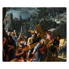 Christ On The Road To Calvary Double Sided Flano Blanket (small)  by ArtworkByPatrick