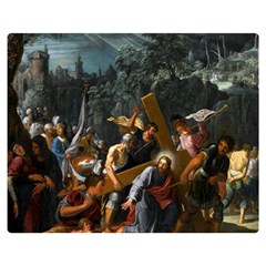 Christ On The Road To Calvary Double Sided Flano Blanket (medium)  by ArtworkByPatrick