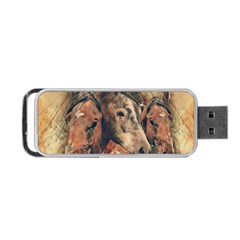 Head Horse Animal Vintage Portable Usb Flash (one Side) by Sudhe