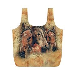 Head Horse Animal Vintage Full Print Recycle Bag (m) by Sudhe