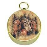 Head Horse Animal Vintage Gold Compasses Front