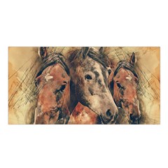 Head Horse Animal Vintage Satin Shawl by Sudhe