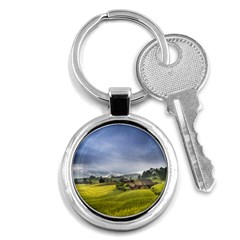 Vietnam Terraces Rice Silk Key Chains (round)  by Sudhe