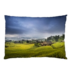 Vietnam Terraces Rice Silk Pillow Case by Sudhe