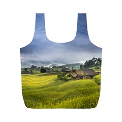 Vietnam Terraces Rice Silk Full Print Recycle Bag (m) by Sudhe