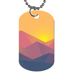 Image Sunset Landscape Graphics Dog Tag (one Side) by Sudhe