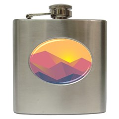 Image Sunset Landscape Graphics Hip Flask (6 Oz) by Sudhe