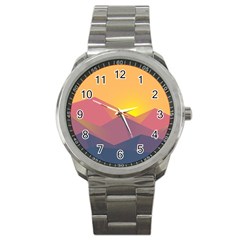 Image Sunset Landscape Graphics Sport Metal Watch by Sudhe