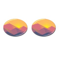 Image Sunset Landscape Graphics Cufflinks (oval) by Sudhe