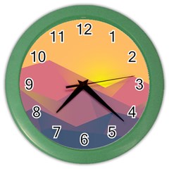 Image Sunset Landscape Graphics Color Wall Clock by Sudhe