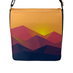 Image Sunset Landscape Graphics Flap Closure Messenger Bag (l) by Sudhe