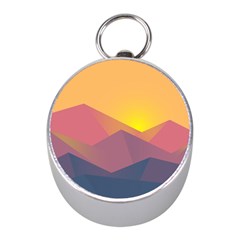 Image Sunset Landscape Graphics Mini Silver Compasses by Sudhe