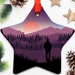 Dusk Sunset Dawn Sky Evening Ornament (star) by Sudhe