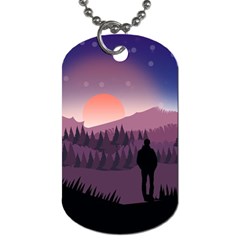 Dusk Sunset Dawn Sky Evening Dog Tag (one Side) by Sudhe