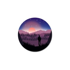 Dusk Sunset Dawn Sky Evening Golf Ball Marker by Sudhe