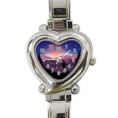 Dusk Sunset Dawn Sky Evening Heart Italian Charm Watch by Sudhe